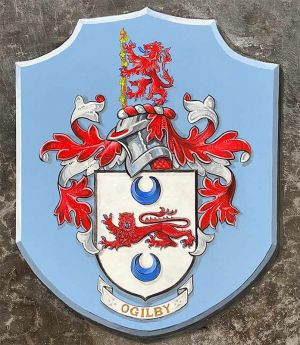 The Ogilby coat of arms on a blue shield