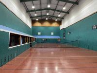 The court at The Oratory Real Tennis Club