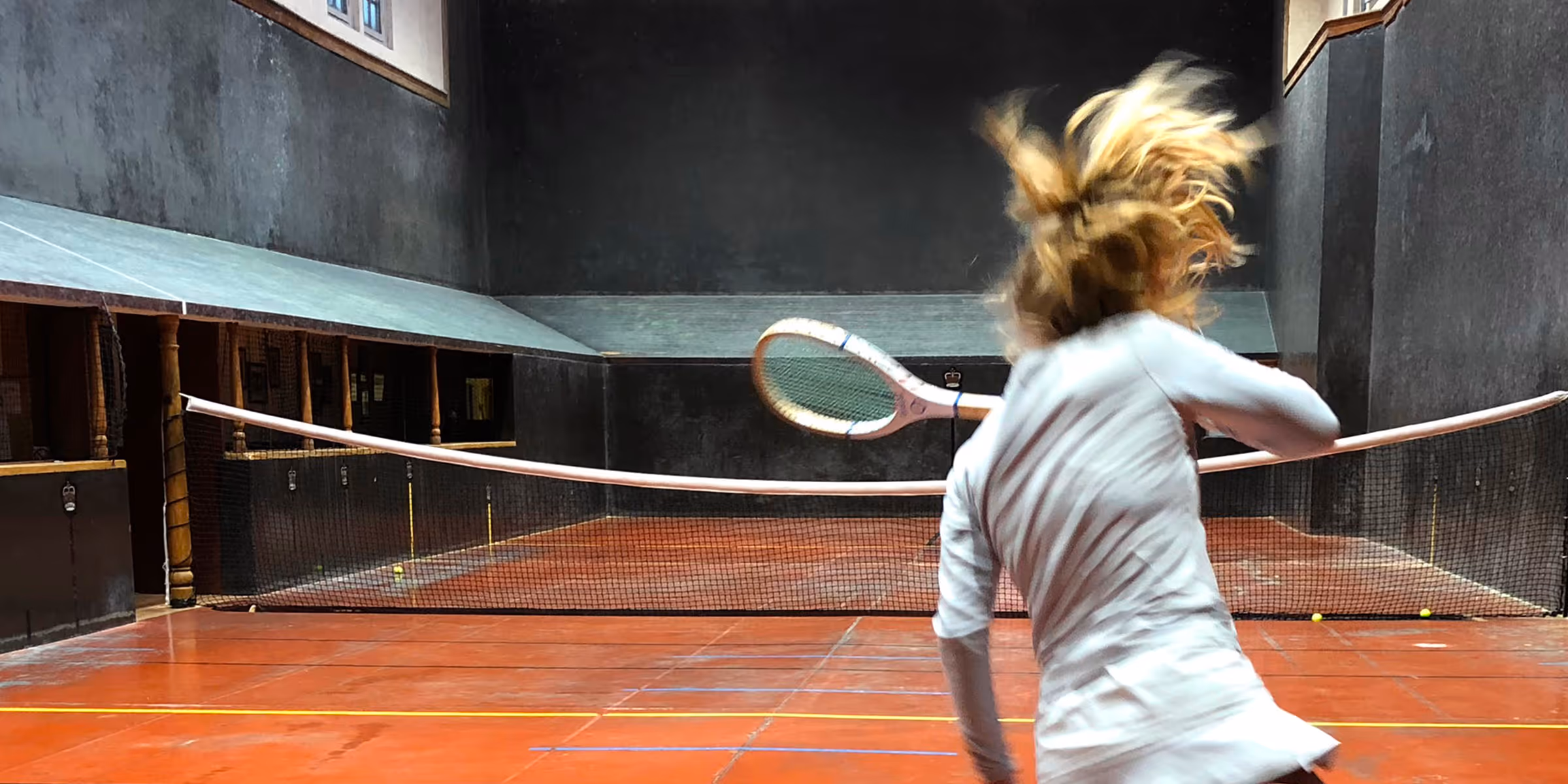 Play on the real tennis court at Moreton Morrell
