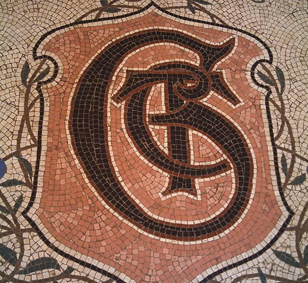 Mosaic at the Moreton Morrell Tennis Court