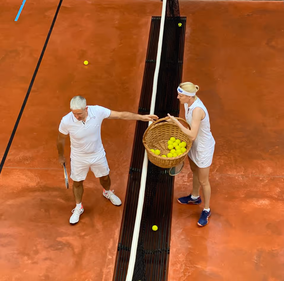 Real tennis being played